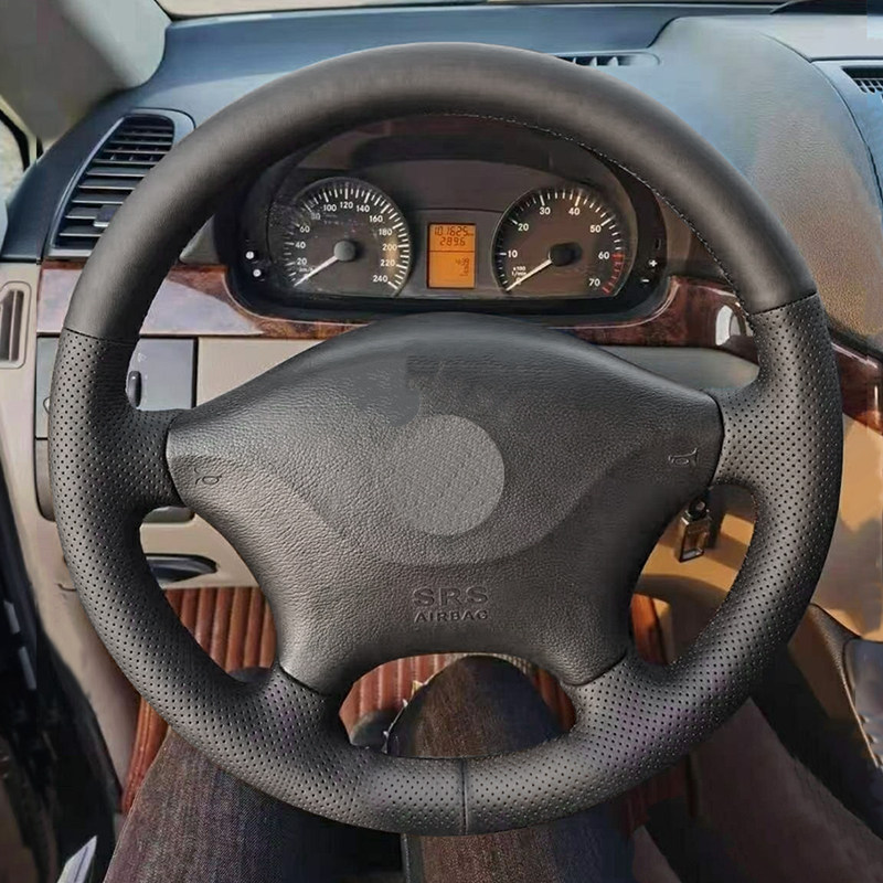 Для Mercedes Benz Viano W639 2003-2010 Vito 2003-2014 Sprinter 2006-2013 ручная коса кожаный чехол на руль автомобиля черный
