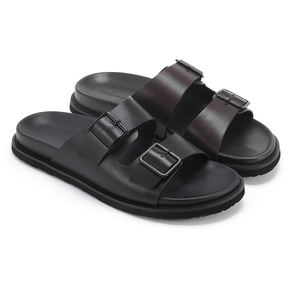 Sandales en cuir de veau antidérapantes pour hommes, fabriquées en usine, tongs de plage, chaussures d'extérieur confortables et respirantes, chaussures d'été