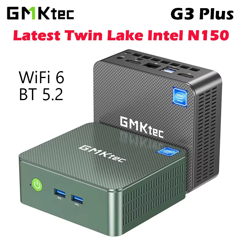 GMKtec G3 Plus Мини-ПК Intel N150 16 ГБ DDR4 512 ГБ NVMe SSD WiFi 6 BT5.2 Windows 11 Pro Dual HDMI 4K HTPC Офисный игровой компьютер