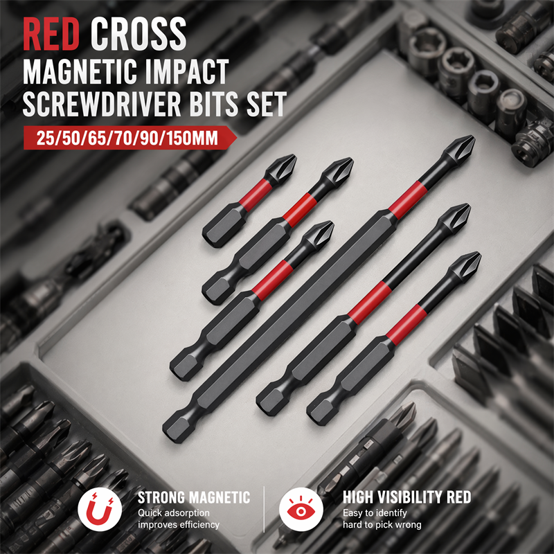 Magnetic Impact Phillips Bit Anti-Slip Impact Long Screwdriver Bit Set Hex Shank Cross Impact Driver Bit for Power Drilling