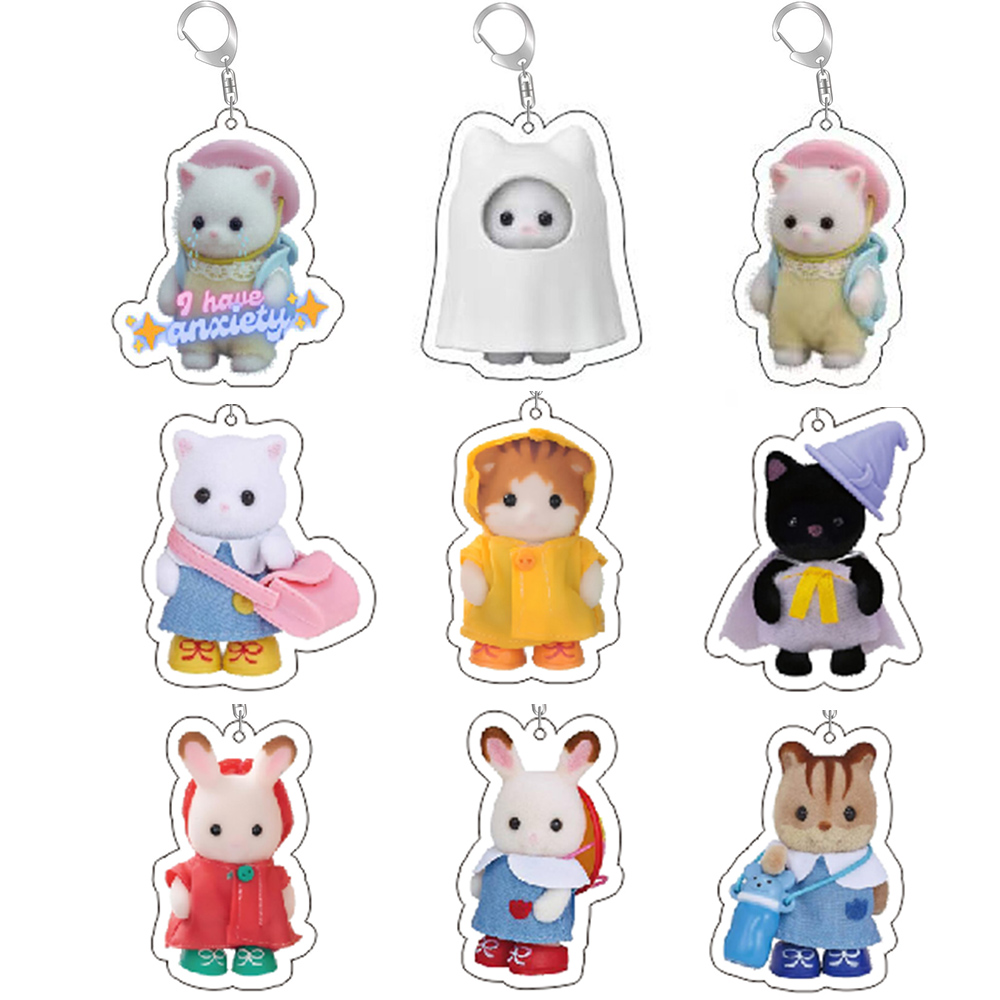 Y2k การ์ตูนแมวกระต่ายหมี Key CHAIN พวงกุญแจแหวนสําหรับอุปกรณ์เสริมกระเป๋าตลกจี้ Keyring เครื่องประดับหญิงแฟนผู้หญิงของขวัญ