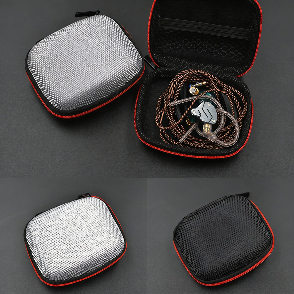 Sac de rangement carré pour écouteurs, avec fermeture éclair, boîte de transport Portable pour casque Bluetooth, étui de transport de voyage, accessoires de rangement de protection, 1/5 pièces