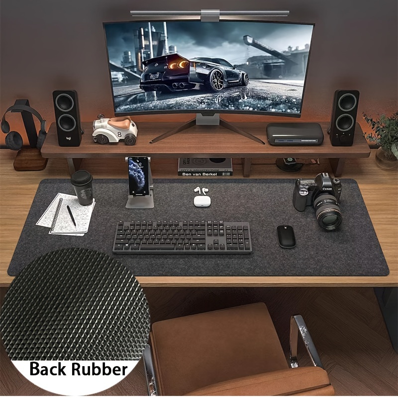 Alas mouse gaming besar XXL, alas meja komputer, Keyboard meja wol bahan karet anti slip, bantalan alas mouse anti selip