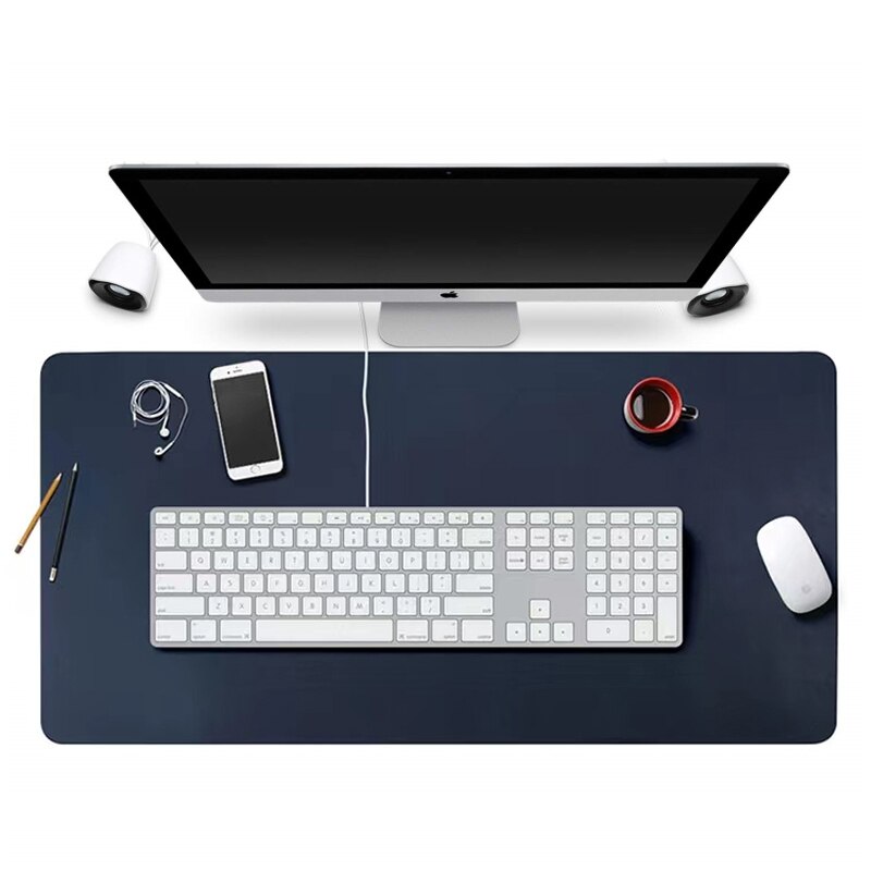 Tamanho grande Office Desk Protector Mat, Royal Blue Mouse Pad, Couro PU, camurça, impermeável, teclado, Gaming Mousepad, casa, 70x35cm
