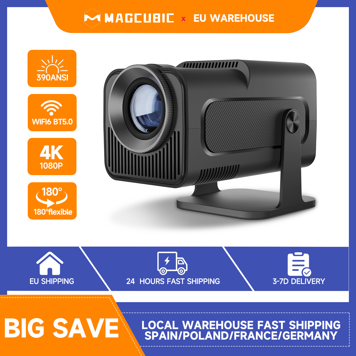 Projektor Magcubic 4K Android 11 natywny 1080P 390ANSI HY320 podwójny Wifi6 BT5.0 1920*1080P kino przenośny projektor ulepszony HY300