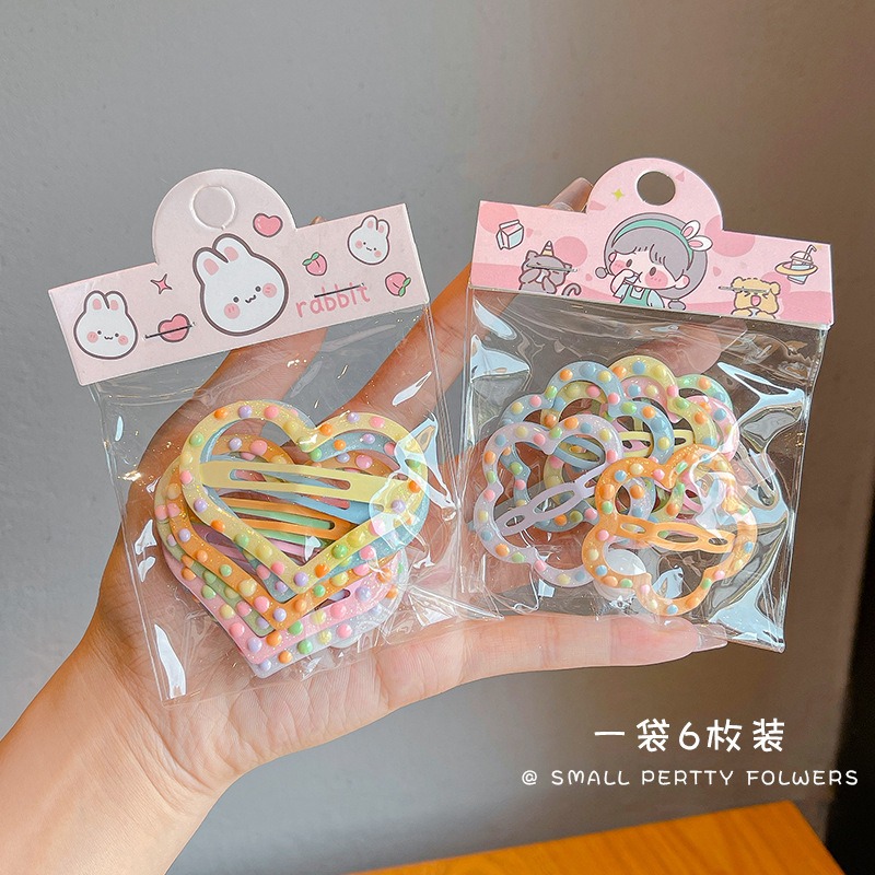 Lot de 6 pinces à cheveux pour bébés filles, adorables nuages dégradés, barrettes tendance pour enfants, accessoires capillaires pour enfants