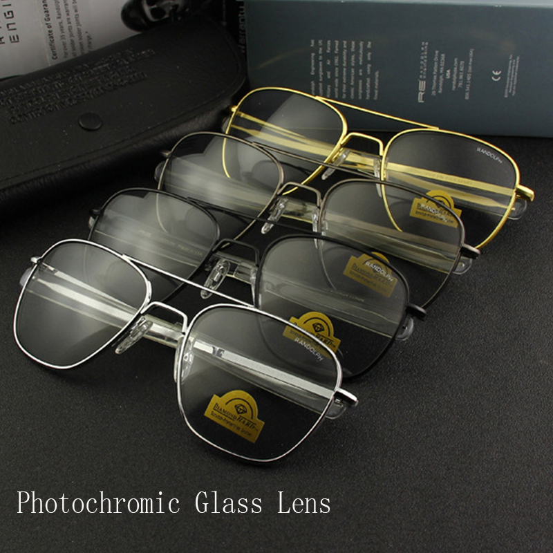 RE Pilot Photochromic Sunglasses Men Tempered Glass Lens Top Quality Brand Designer AO Sun Glasses Male American Army Military