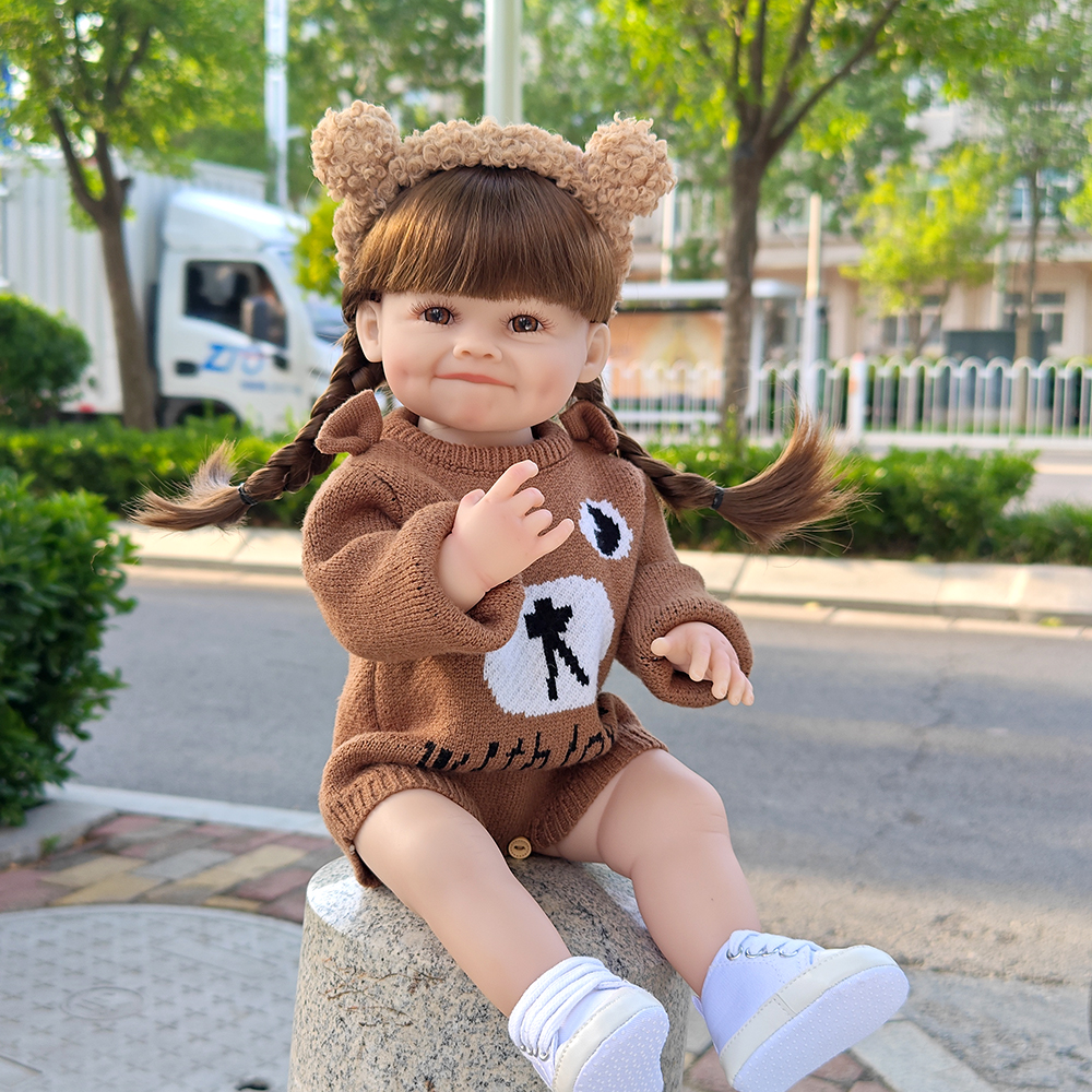 Bambola da bambino rinata da 55 cm con vinile in silicone morbido per tutto il corpo da 22 pollici, realistica, morbida al tatto, regali di compleanno per bambole di alta qualità