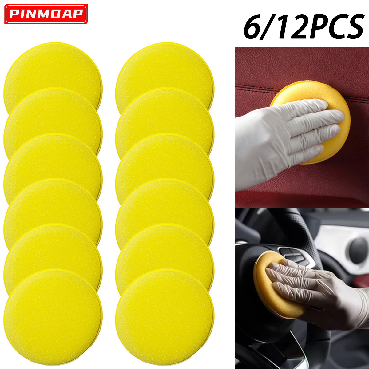 Polijstspons Wax Auto Applicator Pad Schuim Wax Auto Polijstmachine Reinigingspad Voor het reinigen van auto Waxen Spons Auto-onderdelen 12 stks/1 pack