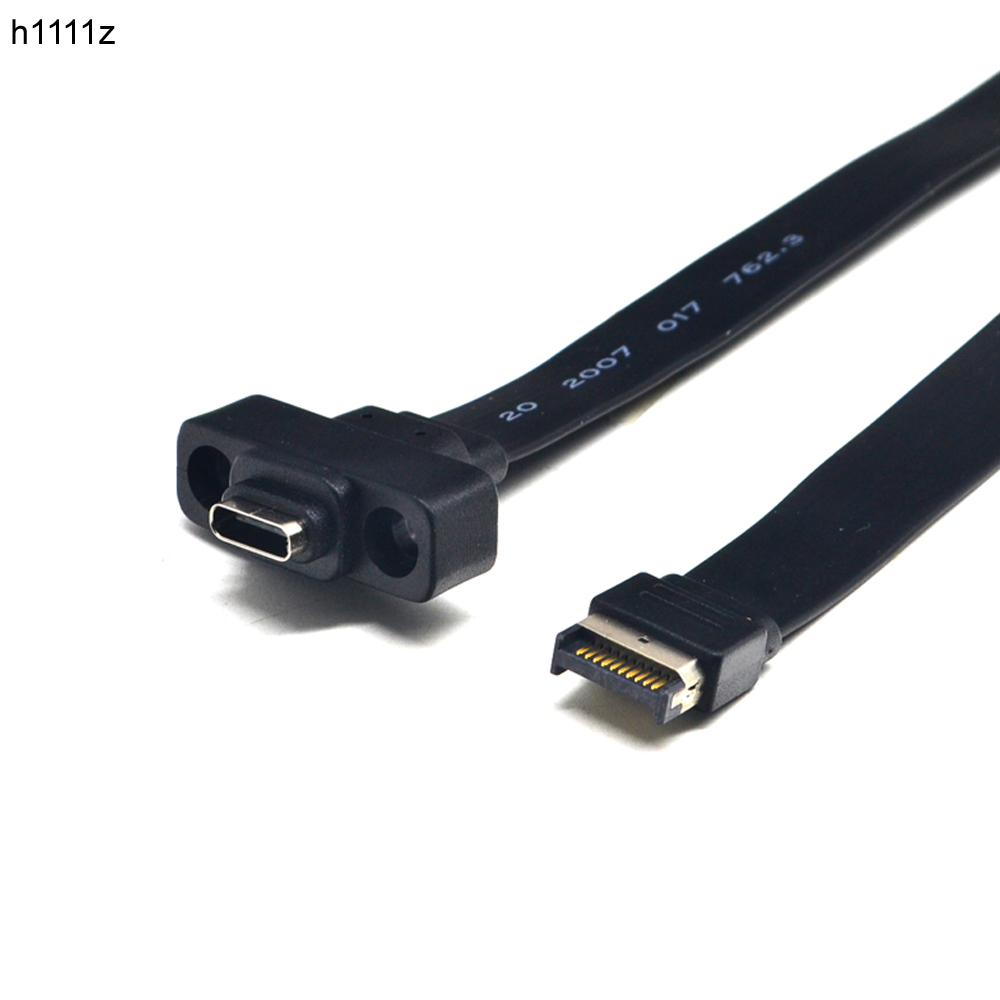 ตัวเชื่อมต่อ USB 3.1แผงด้านหน้าประเภท E ประเภท C สายเคเบิลขยาย Gen 2 10Gbps ภายในสายเคเบิลอะแดปเตอร์2สกรู30ซม./50ซม./80ซม.