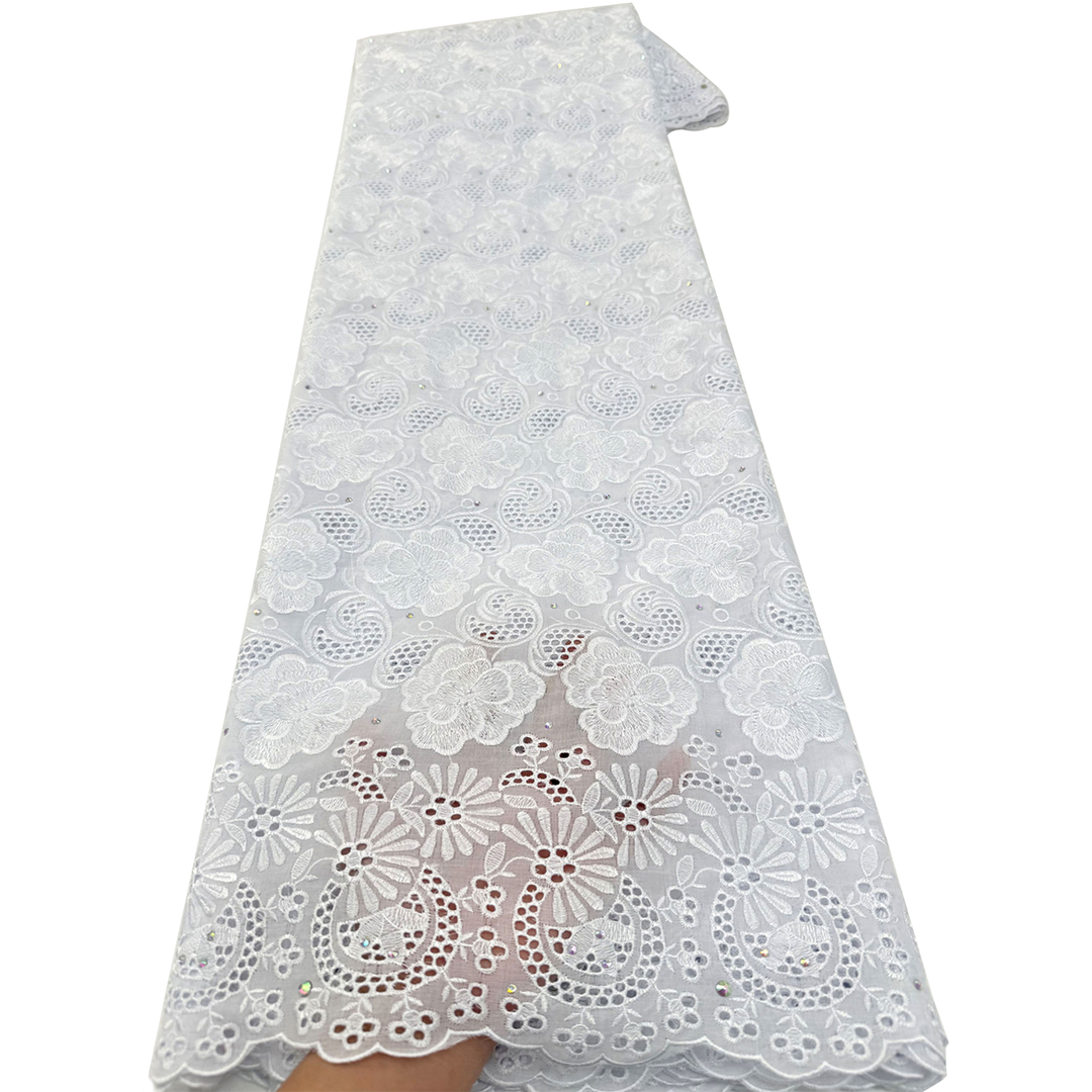 Tecido de Renda Suíça Lafaya Nigeriana Africana para Mulheres, Tecido Bordado Estilo Dubai para Festas e Casamentos, 5 Jardas