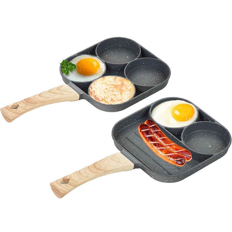 Lmetjma-パンケーキおよび卵フライパン,朝食用の4カップ,焦げ付き防止コーティング,色jt888