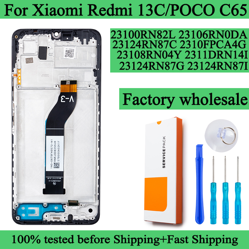 23100RN82L 23124RN87G Премиальный ЖК-дисплей для Xiaomi Redmi 13C 4G, сенсорный экран 13C 5G, панель дигитайзера в сборе для POCO C65 Lcd