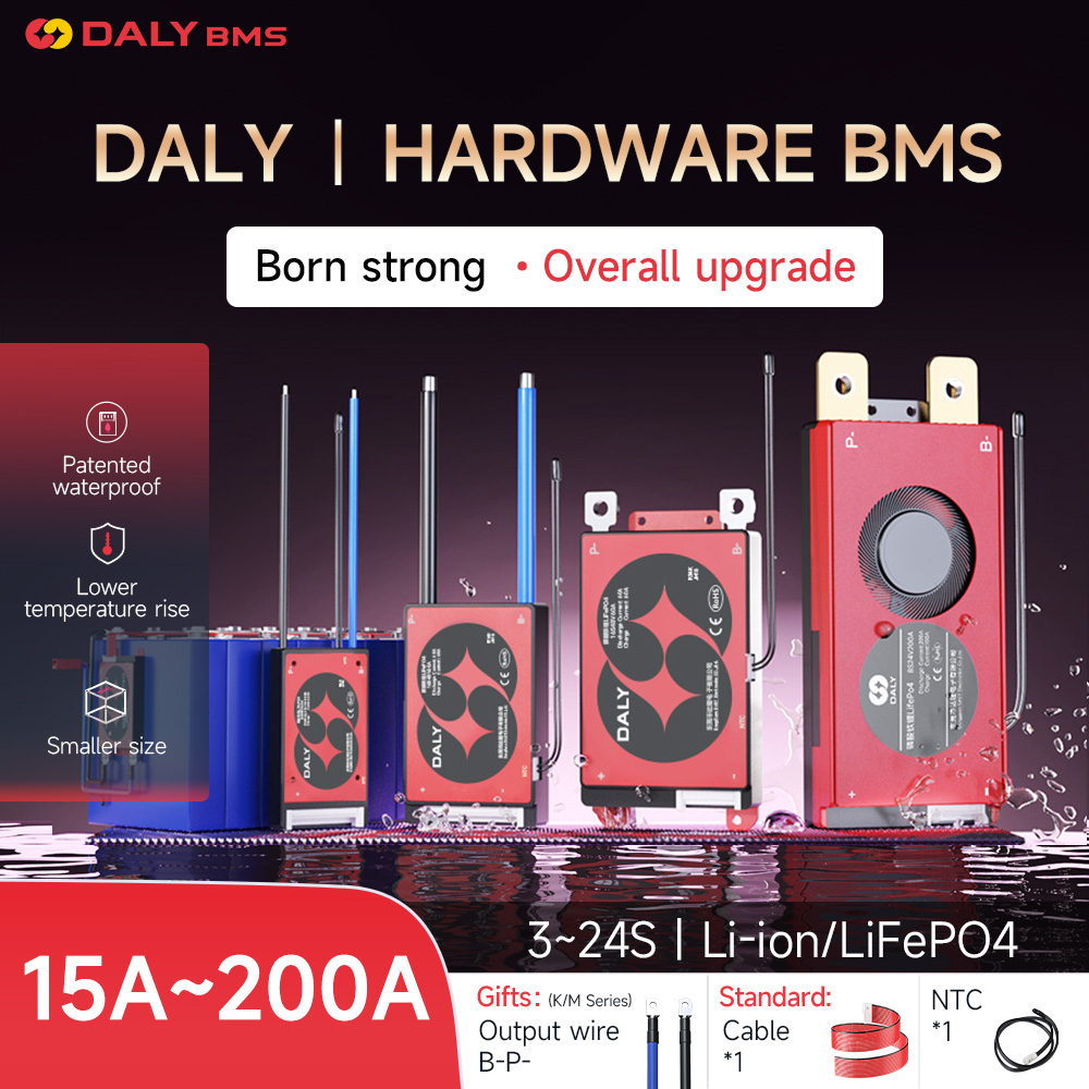 Daly BMS 4s Balance 18650 battery Li-ion Lifepo4 3s 8s 13s 14s 16s 24S 12V 24v 36v 48v 60V 72V 100A 120A 150A 200A 250A 300A 500