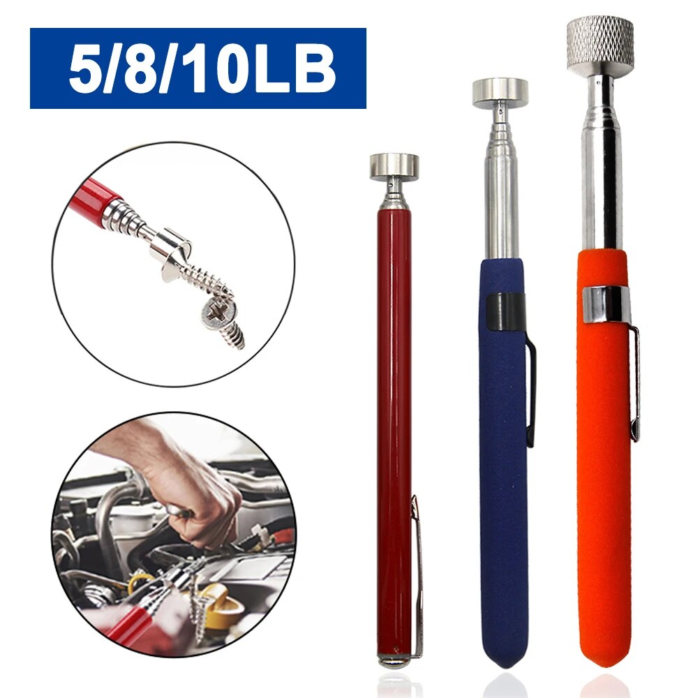 Magnético Retrátil Pickup Sucção Ferro Rod Portátil, Extrator Multifuncional, Pen Clip, Ferramentas de Reparação Automotiva