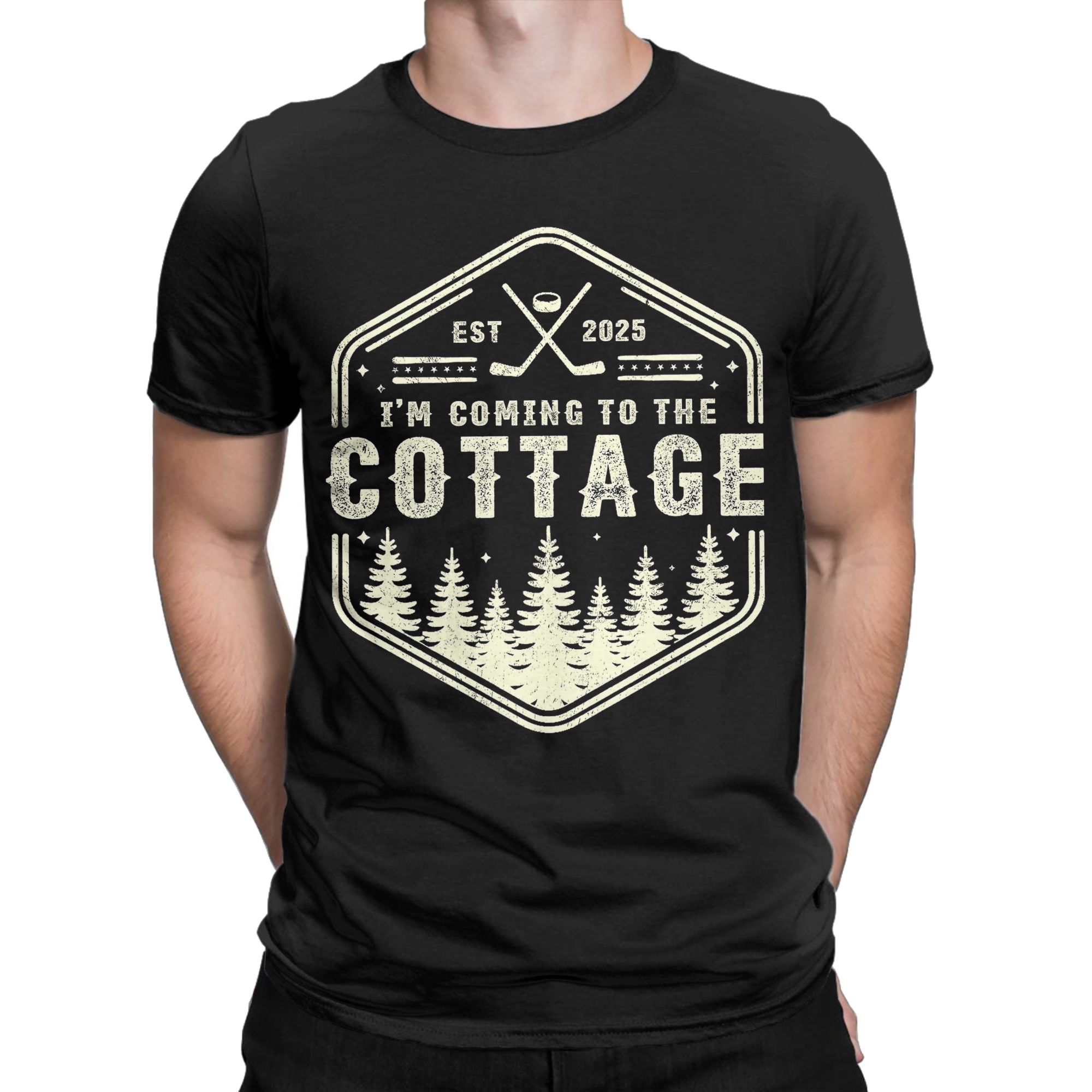 Vintage-T-Shirt „I'm Coming to the Cottage Heated Rivalry Quote“ für Herren, Baumwoll-T-Shirt, kurzärmelige T-Shirts, Geschenkidee, Kleidung