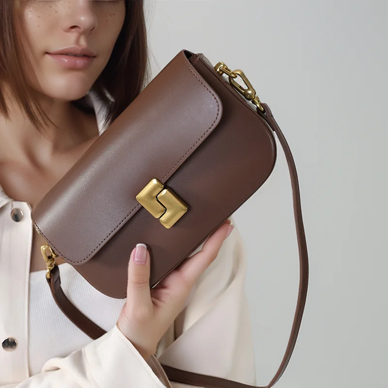Damen-Umhängetasche aus Spaltleder, trendige Marke, kleine quadratische Taschen, luxuriöse Designer-Handtasche, Umhängetasche für Damen