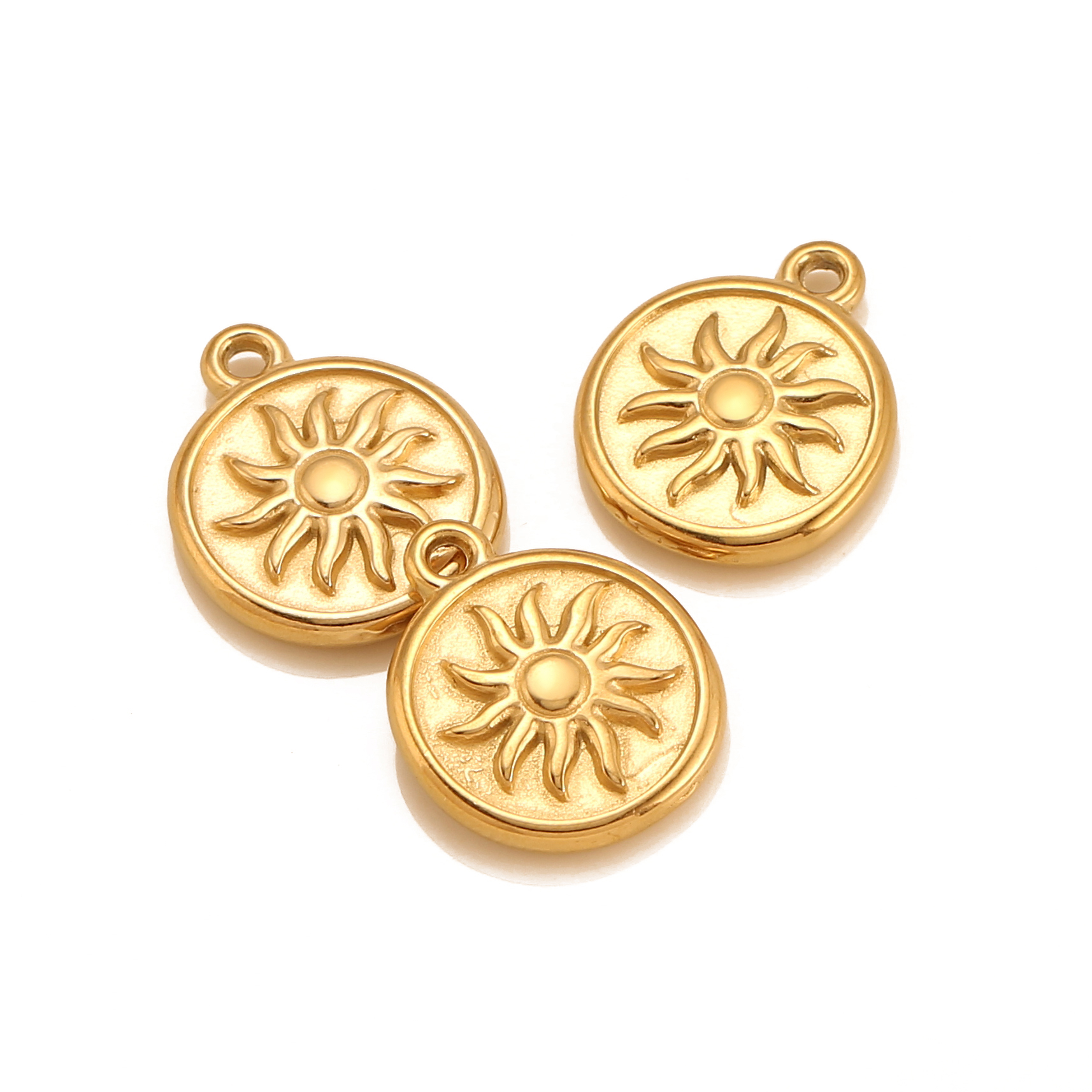 3szt Fashion Bohemian Sun Charms for Jewelry Making Cute Gold Color Round Pendant Diy Earrings Necklace Bracelet High Quality