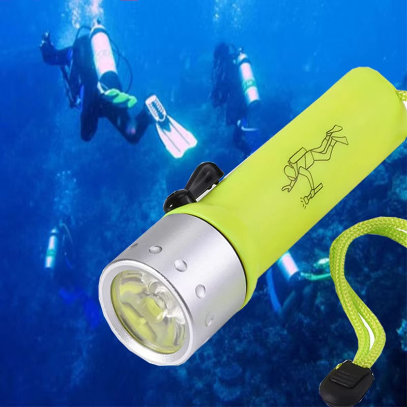 Lanterna de controle magnético led buraco lanterna de mergulho iluminação mini portátil ao ar livre lanterna à prova dwaterproof água de longo alcance.