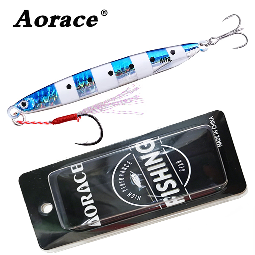 Aorace 1PCS Super Sinking Metal Casting Jig 10G 21G 40G Shore Drag Cast Jigging Spoon Fishing Lure Artificial Bait Pesca Tackle