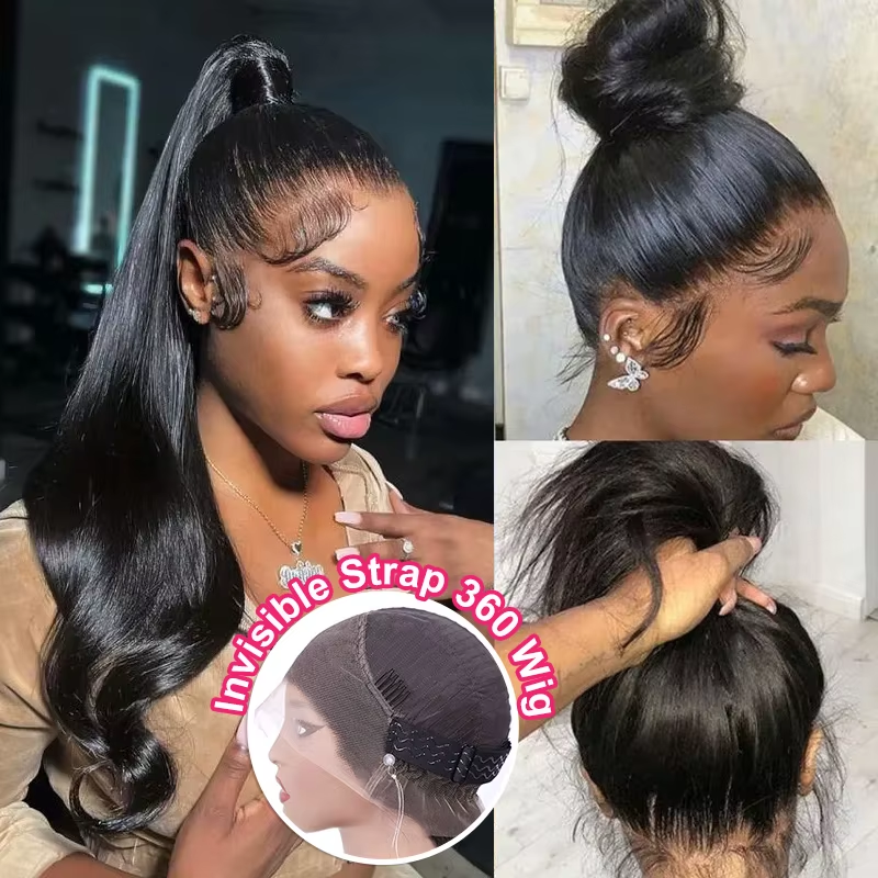 250% Density Straight HD Transparent 360 Full Lace Front Wig Brazilian30 40 Inch Natural Color 100% Human Hair Wigs Lace Frontal For Black Women