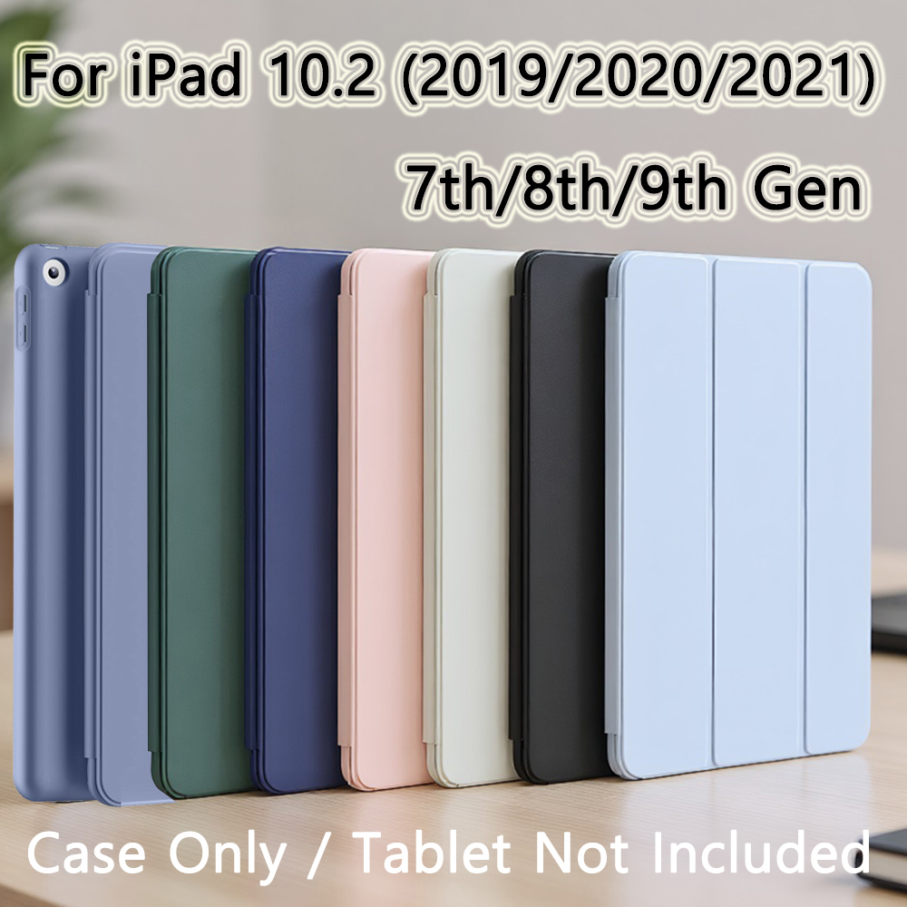 Voor iPad 10.2 2019 2020 2021 7e 8e 9e Generatie Magnetische Flip Smart Cover voor iPad 7 8 9 met Zachte Siliconen Terug Shell