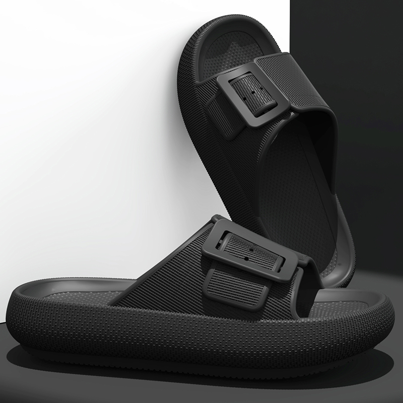 Pantofole da uomo estive per interni antiscivolo resistenti all'usura leggere con fibbia inferiore morbida scarpe con plateau semplici e traspiranti regolabili