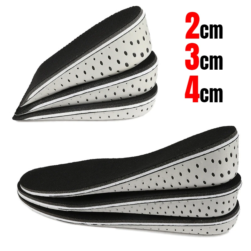 Plantillas EVA de espuma viscoelástica transpirable, longitud completa, aumento de altura, inserciones invisibles para levantar el talón, almohadillas para levantar zapatos Unisex