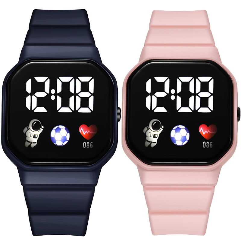 Crianças relógio esporte led relógios digitais futebol pulseira de silicone à prova dwaterproof água relógio de pulso eletrônico para crianças meninos meninas presentes