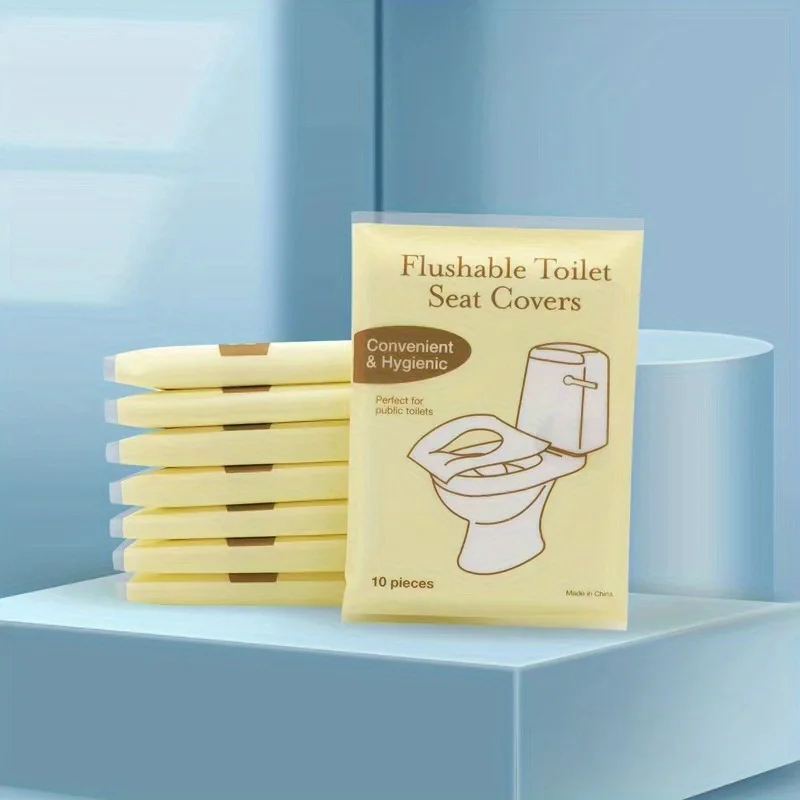 Funda desechable para asiento de inodoro, portátil, para viaje, Camping, Hotel, baño, alfombrilla para inodoro, almohadillas degradables, soluble en agua, papel