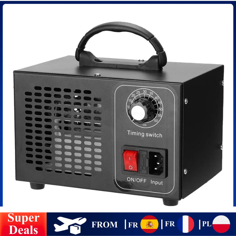 Generator ozonu 220V 60g/h Oczyszczacz powietrza Przenośny ozonator Dezynfekcja Sterylizacja Oczyszczacz Formaldehydu