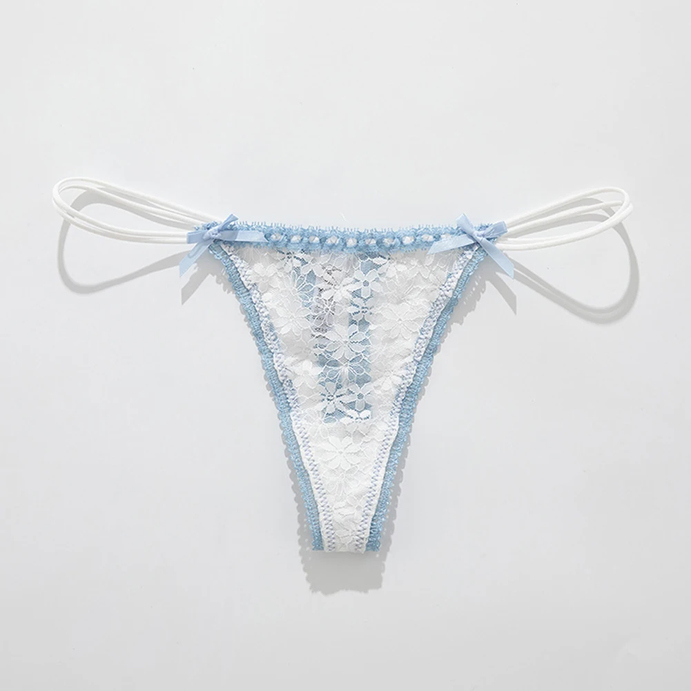 Lace Bow Panties Low Waist Panties Daily Wear Home Wear Solid Color All Seasons Breathable Casual Medium Elasticity