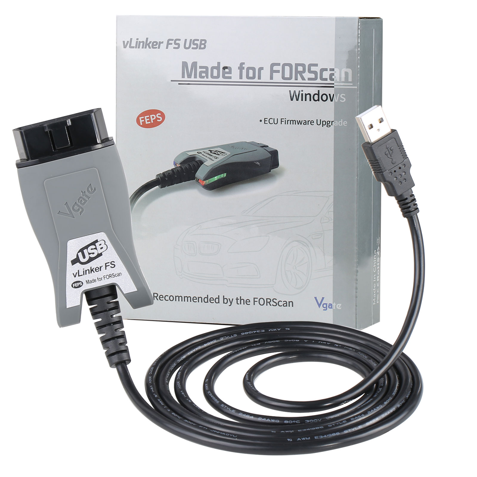 Vgate VLinker FS ELM327 dla Forda FORScan HS/MS-CAN ELM 327 OBD 2 OBD2 Skaner Diagnostyczny Samochodowy Interfejs Narzędziowy OBDII dla Mazdy