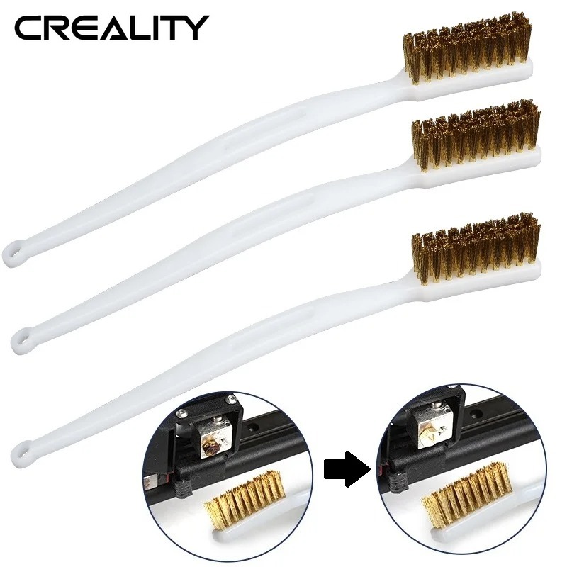 Creality 3 pièces brosse en fil de cuivre petite brosse en laiton outil de nettoyage de buse d'imprimante 3D poils de fil de nettoyage d'extrémité chaude pour nettoyer la rouille