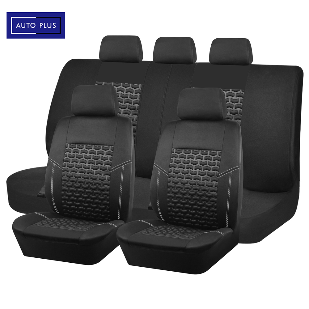 AUTO PLUS ผ้าคลุมเบาะรถยนต์เนื้อยางกดผ้าคลุมเบาะผ้าระบายอากาศสําหรับรถยนต์ 3 ซิปสําหรับพนักพิงเบาะหลัง