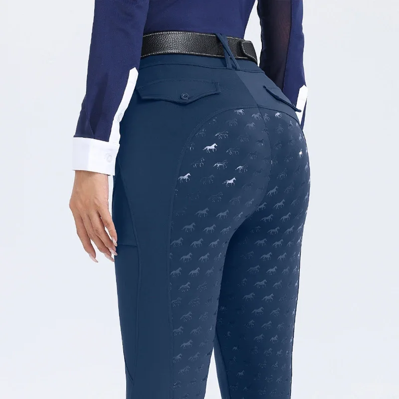 Pantalones ecuestres de silicona de asiento completo, medias antipilling para montar a caballo, mallas Jodhpur, pantalones, ropa ecuestre para mujer