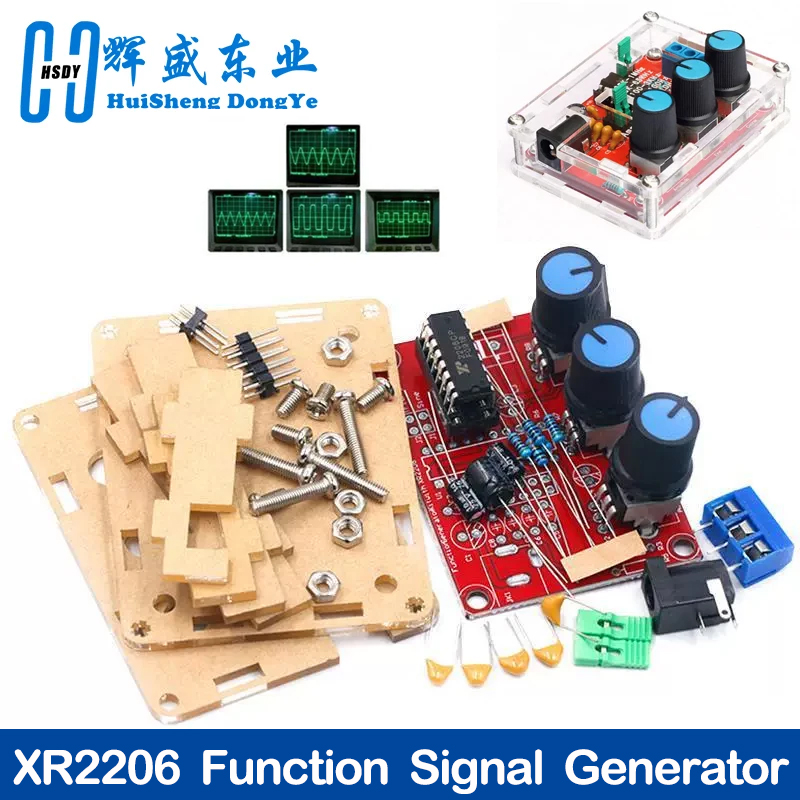1 Гц-1 МГц XR2206 Функция Генератор сигналов DIY Kit Синус/Треугольник/Квадратный выходной генератор сигналов Регулируемая амплитуда частоты