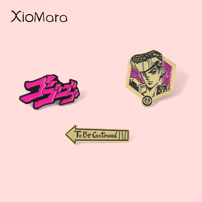Alfileres de esmalte "JoJo"s Bizarre Adventure", broches personalizados, insignias de solapa, joyería de Anime japonés clásico de dibujos animados, regalos para fanáticos y amigos