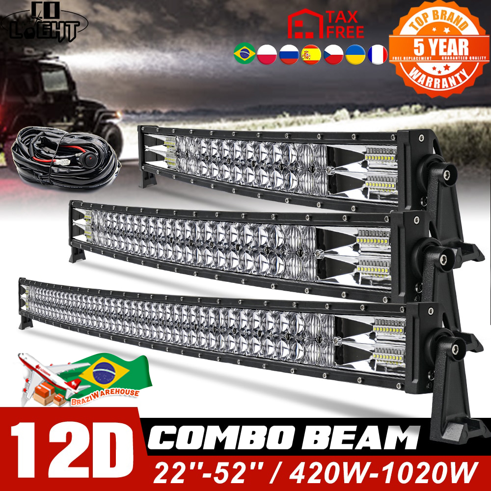 CO LIGHT 52" 12V 24V Offroad LED-Lichtleiste Spot Flood Combo Beam 110000 LM LED Bar 2-reihige LED-Arbeitslichtleiste für Auto 4WD LKW SUV