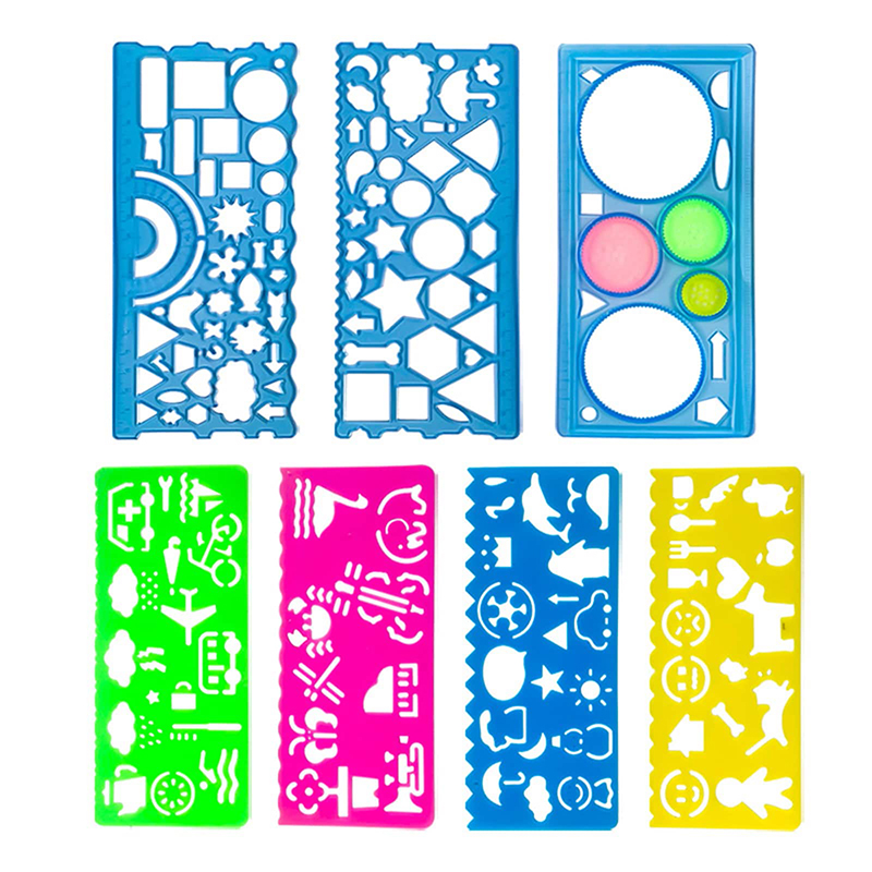 Bview Art-reglas huecas multifuncionales, herramientas de dibujo, suministros de pintura escolar, suministros de regla de papelería para dibujo artístico de oficina para niños