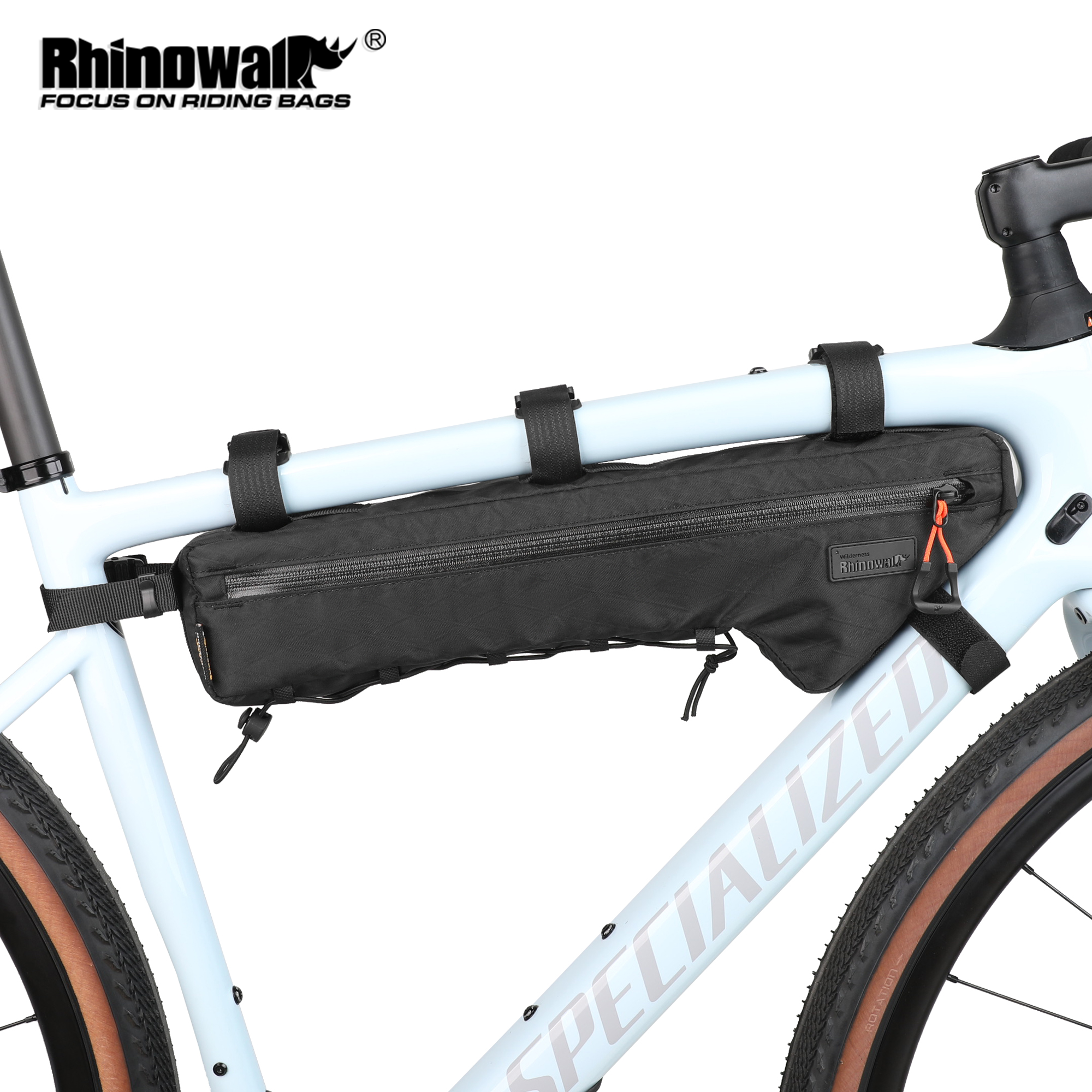 Torba na ramę roweru Rhinowalk odporna na deszcz trójkątna torba rowerowa torba poprzeczna na rower MTB i szosowy o długości ramy 17 cali lub większej