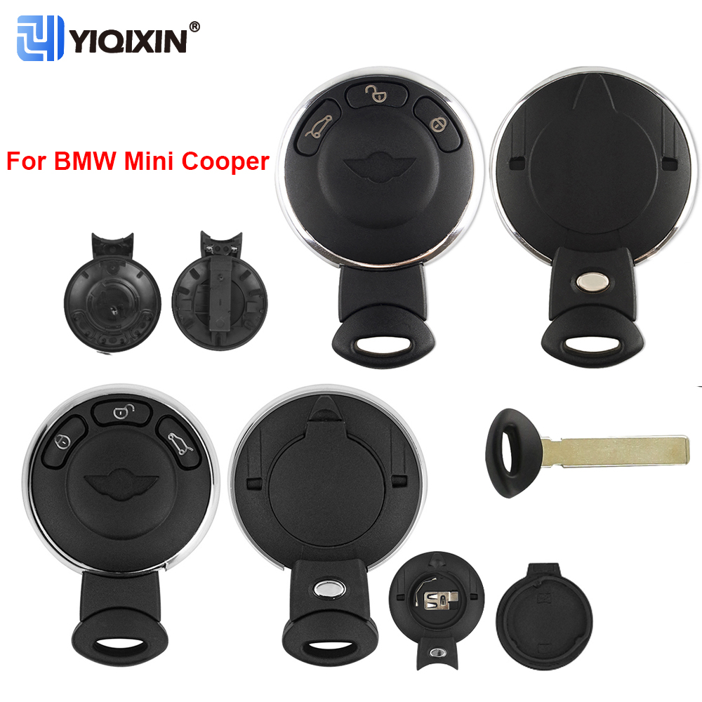 Tarjeta inteligente YIQIXIN de 3 botones para BMW Mini Cooper R56 2007-2014 Clubman Countryman R57 R58 Cabrio R60 R61 funda para llave de coche hoja pequeña