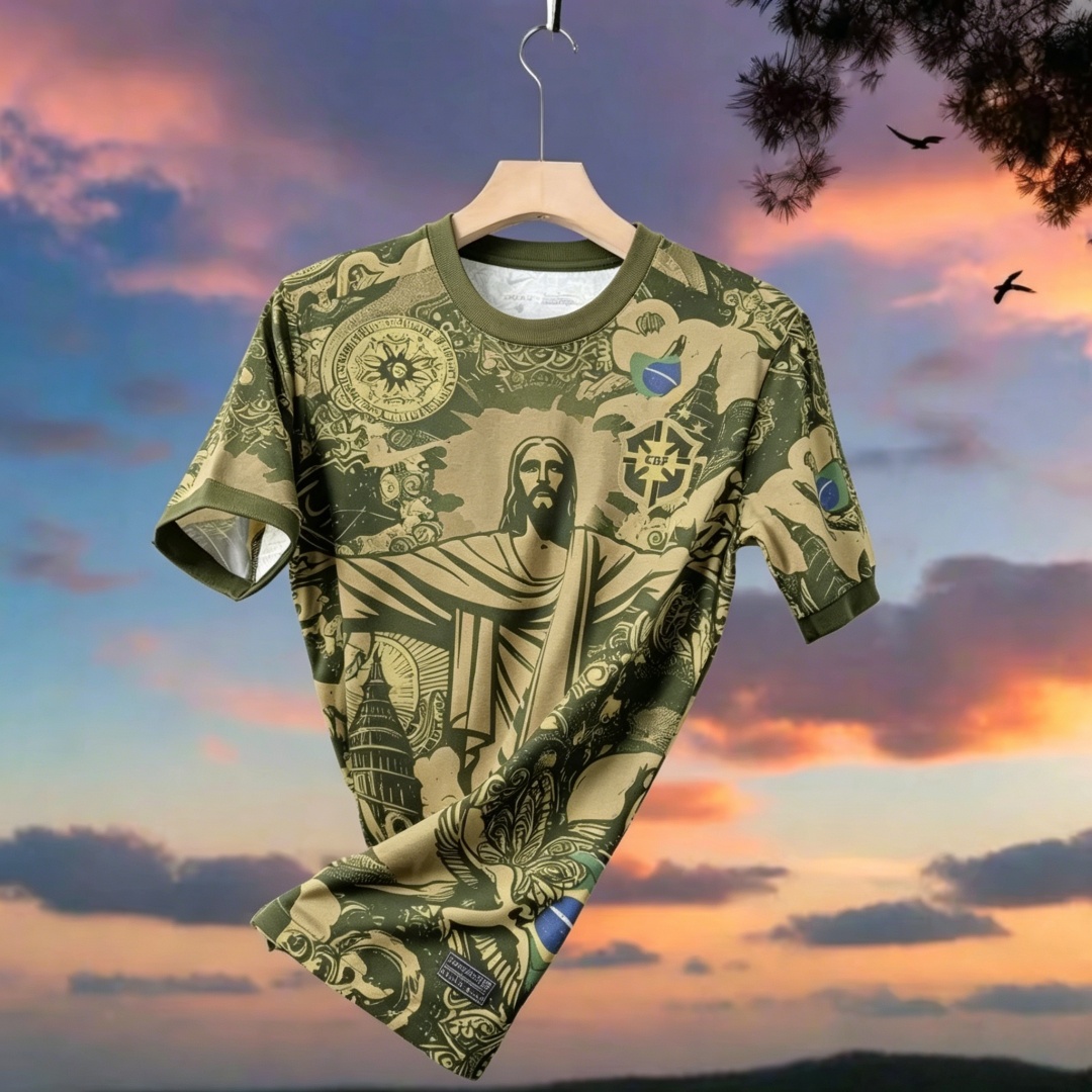Summer New Brazil Jesus Soccer Jersey Outdoor Soccer Training Breathable Jersey Men s Quick Dry T Shirt for Sports Running