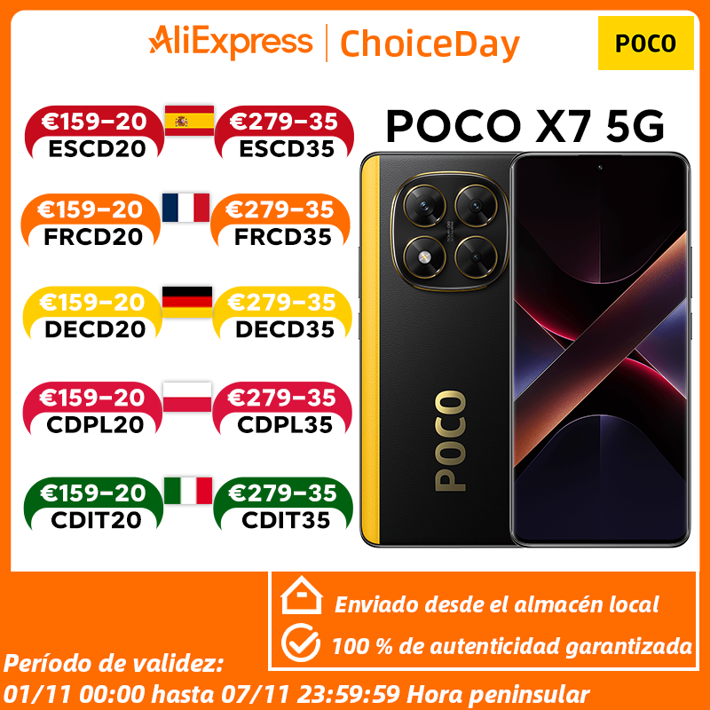 POCO X7 5G 8GB/256GB 12GB/512GB NFC Version mondiale téléphone portable avec chargeur ue