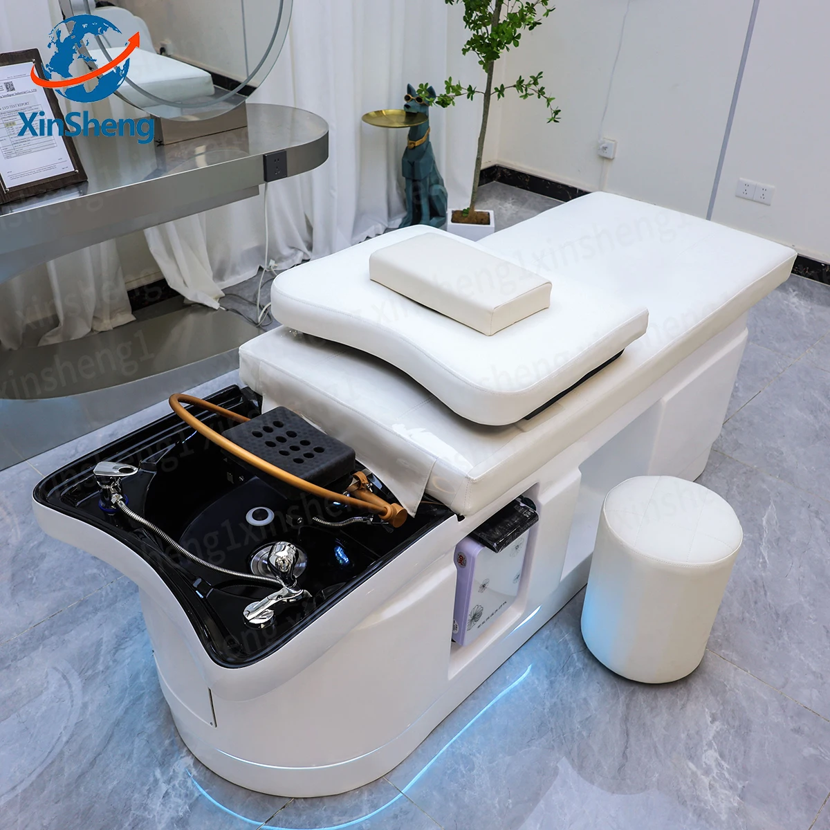 XinSheng 2025 Salon Massage Shampoo Bed Hoofdspa Haarwasapparatuur Beauty Care Bank Sofa Kussen Commerciële Meubelen