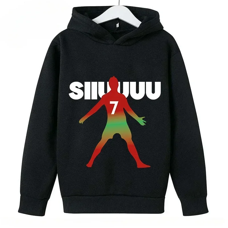 Lente Herfst Casual kinderhoodie Sportsweatshirt voor jongens en meisjes Ronaldo bedrukt 2-14 jaar Mode kindertrui-top