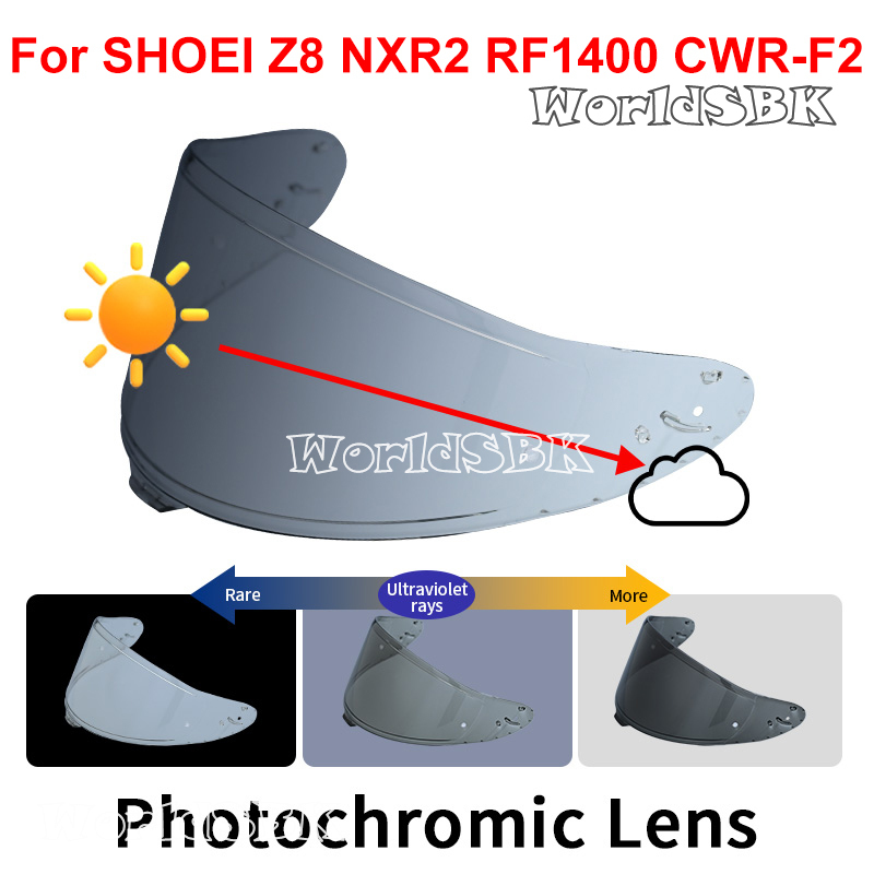 Photochromic Visor สําหรับ SHOEI RF1400 RF-1400 NXR2 CWR-F2 Z8 CWR-F2R X15 X-15 X-Fiveteen X-SPR Pro เลนส์อัตโนมัติหมวกกันน็อก Shield