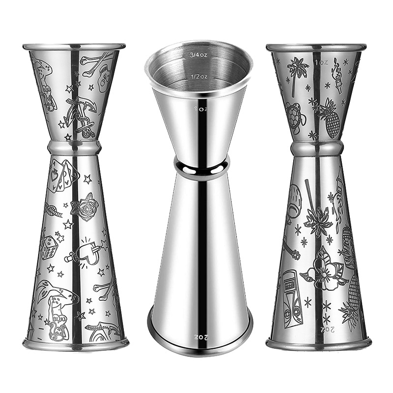 Jigger doppio per barman, Jigger da cocktail 2 oz 1 oz |   Misurino per cocktail Jigger giapponese per misurare il tiro