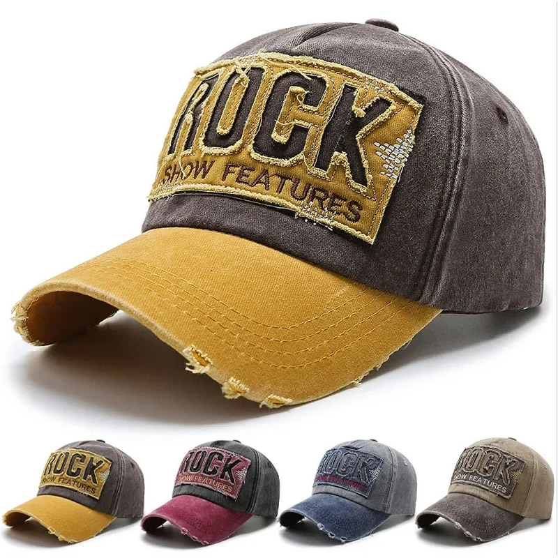 Versión coreana letras lavadas primavera y otoño moda para hombres y mujeres gorra de béisbol de mezclilla desgastada sombrero para el sol sitio web oficial