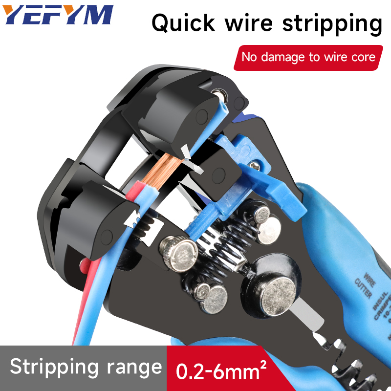 Pelacables automático, cortador de cables multifuncional y alicates para pelado de cables eléctricos, corte y prensado de YE-1SE, 0,2-6mm ²